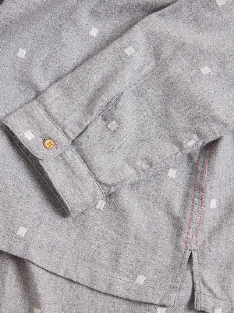 Sophie Organic Cotton Shirt in GREY MLT - FLAT DETAIL