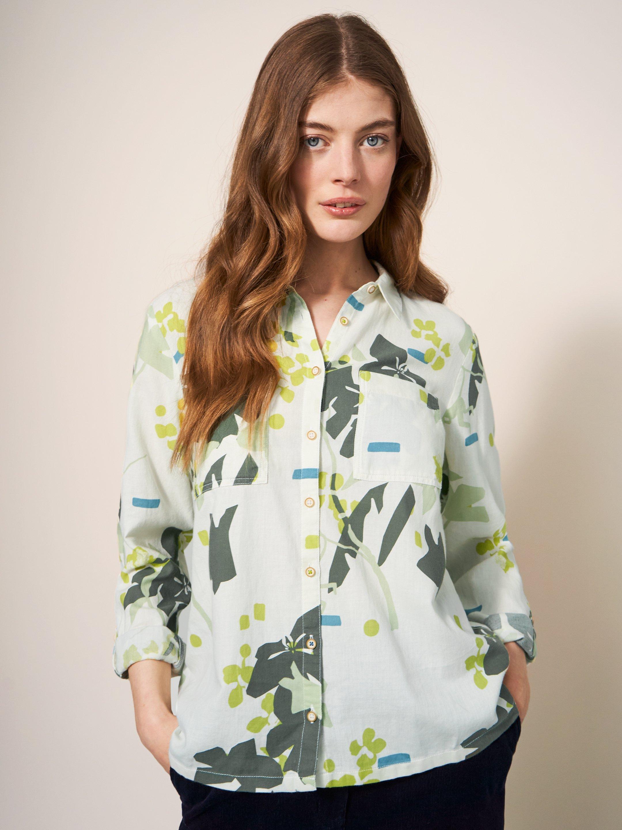 Sophie Organic Cotton Shirt in IVORY PR - LIFESTYLE