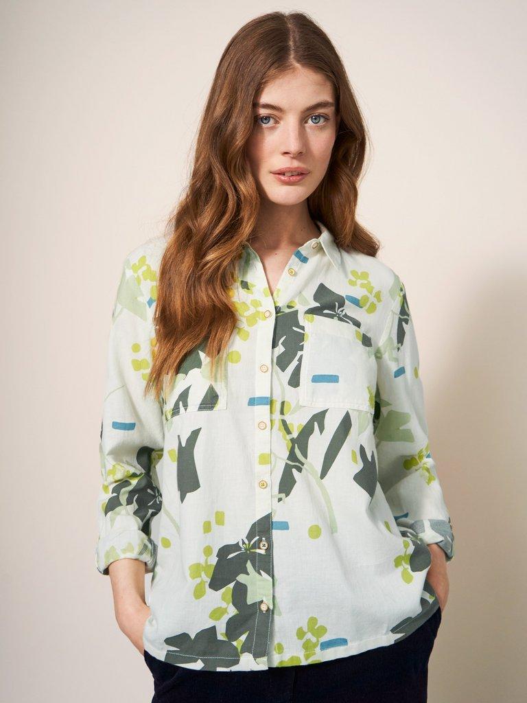 Sophie Organic Cotton Shirt in IVORY PR - LIFESTYLE