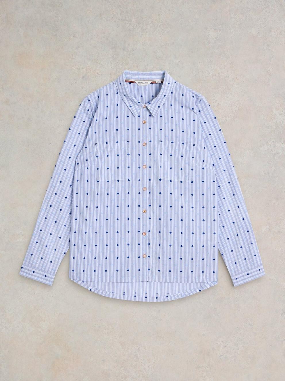 Sophie Organic Cotton Shirt in LGT BLUE - FLAT FRONT