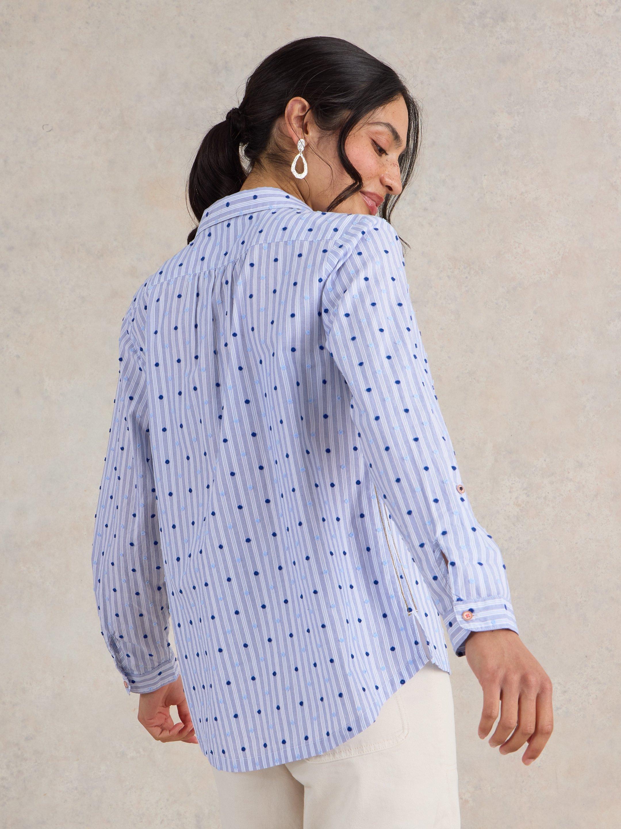 Organic Cotton Nathalie Blouse - Juniper Fields Blue