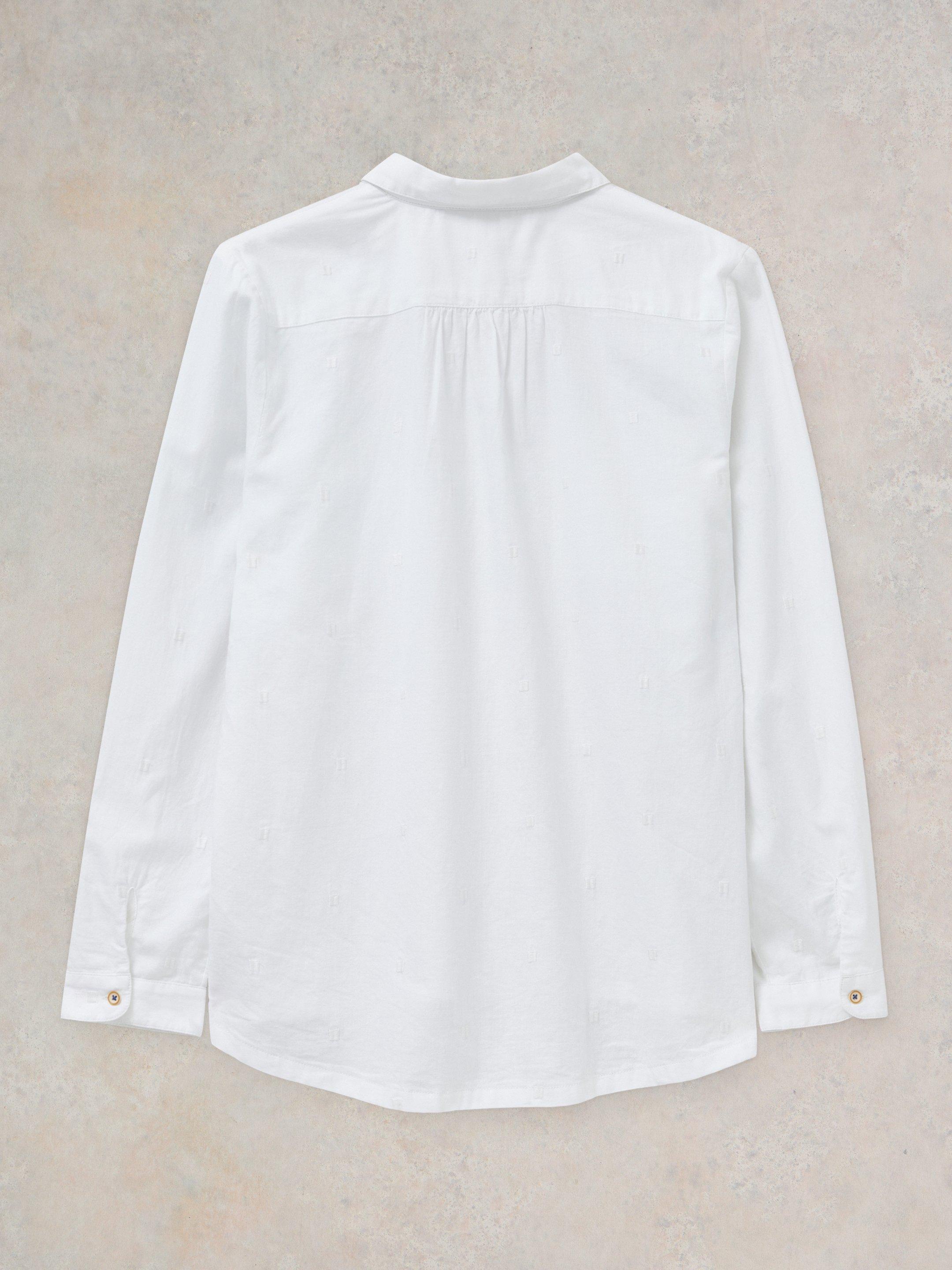 Sophie Organic Cotton Shirt in PALE IVORY - FLAT BACK