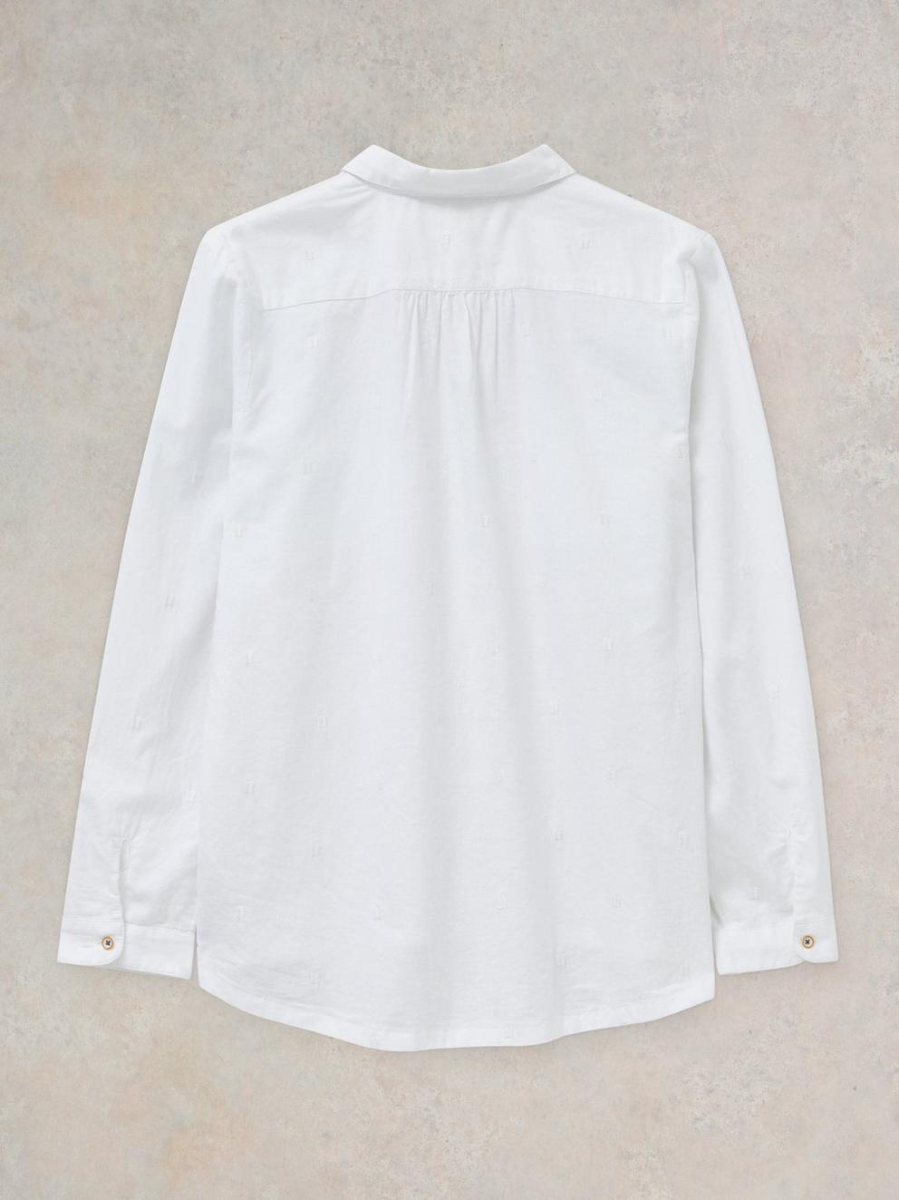 Sophie Organic Cotton Shirt in PALE IVORY - FLAT BACK