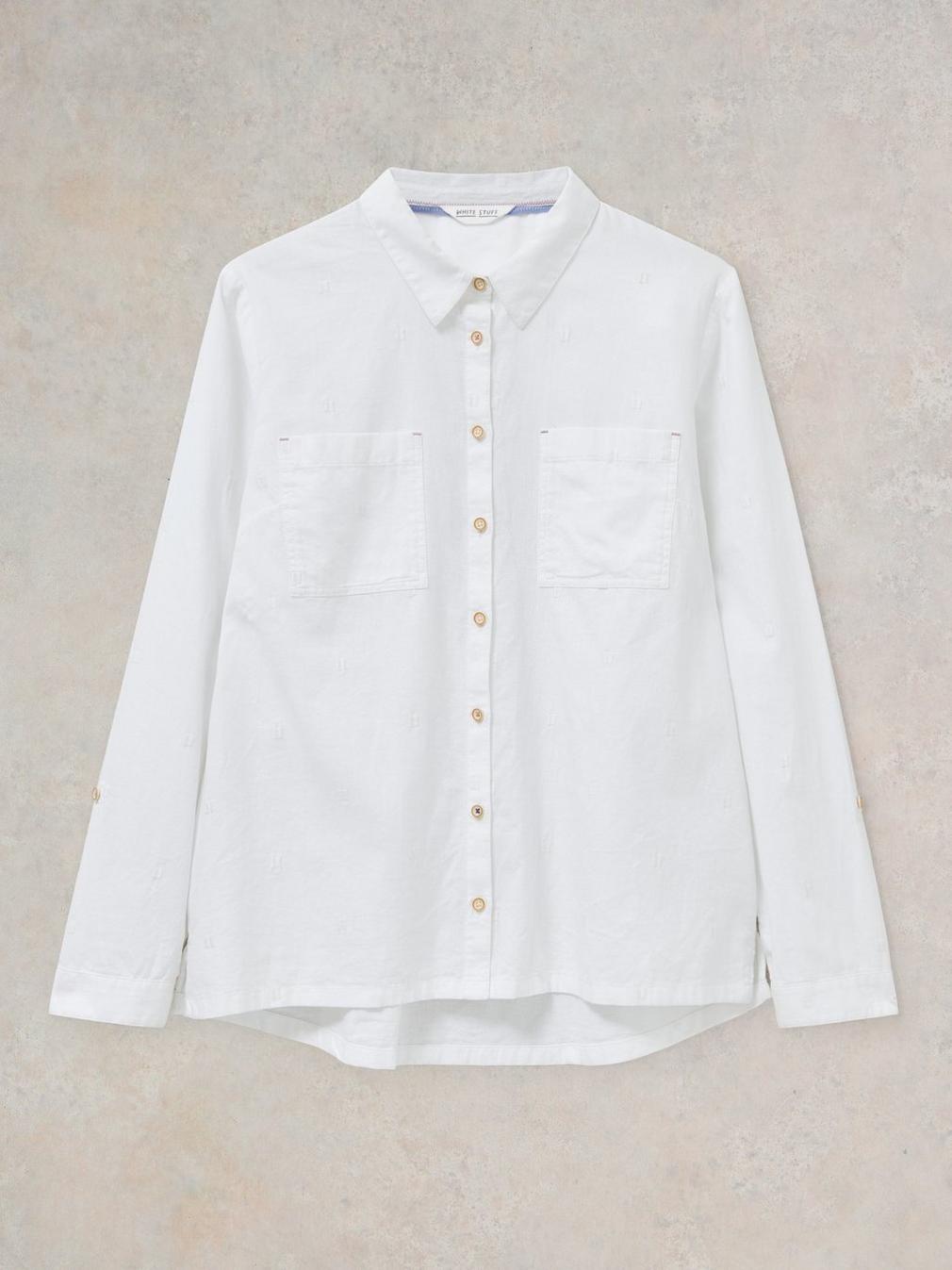 Sophie Organic Cotton Shirt in PALE IVORY - FLAT FRONT