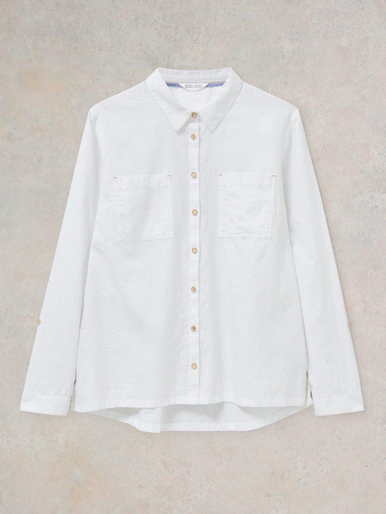 Sophie Organic Cotton Shirt in PALE IVORY - FLAT FRONT