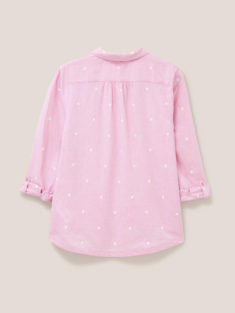 Sophie Organic Cotton Shirt in PINK MLT - FLAT BACK