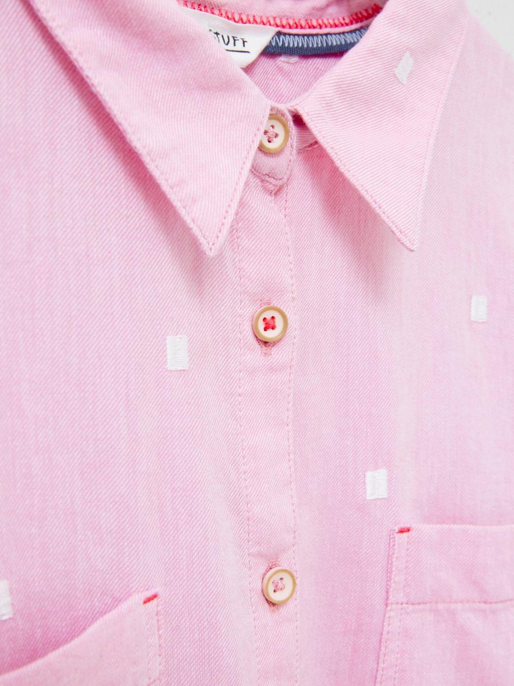 Sophie Organic Cotton Shirt in PINK MLT - FLAT DETAIL