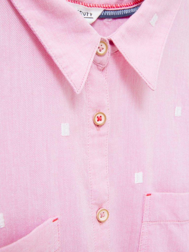 Sophie Organic Cotton Shirt in PINK MLT - FLAT DETAIL