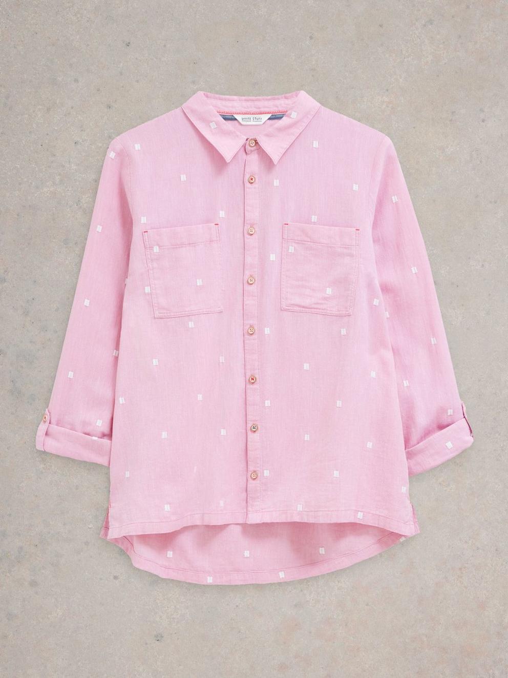 Sophie Organic Cotton Shirt in PINK MLT - FLAT FRONT