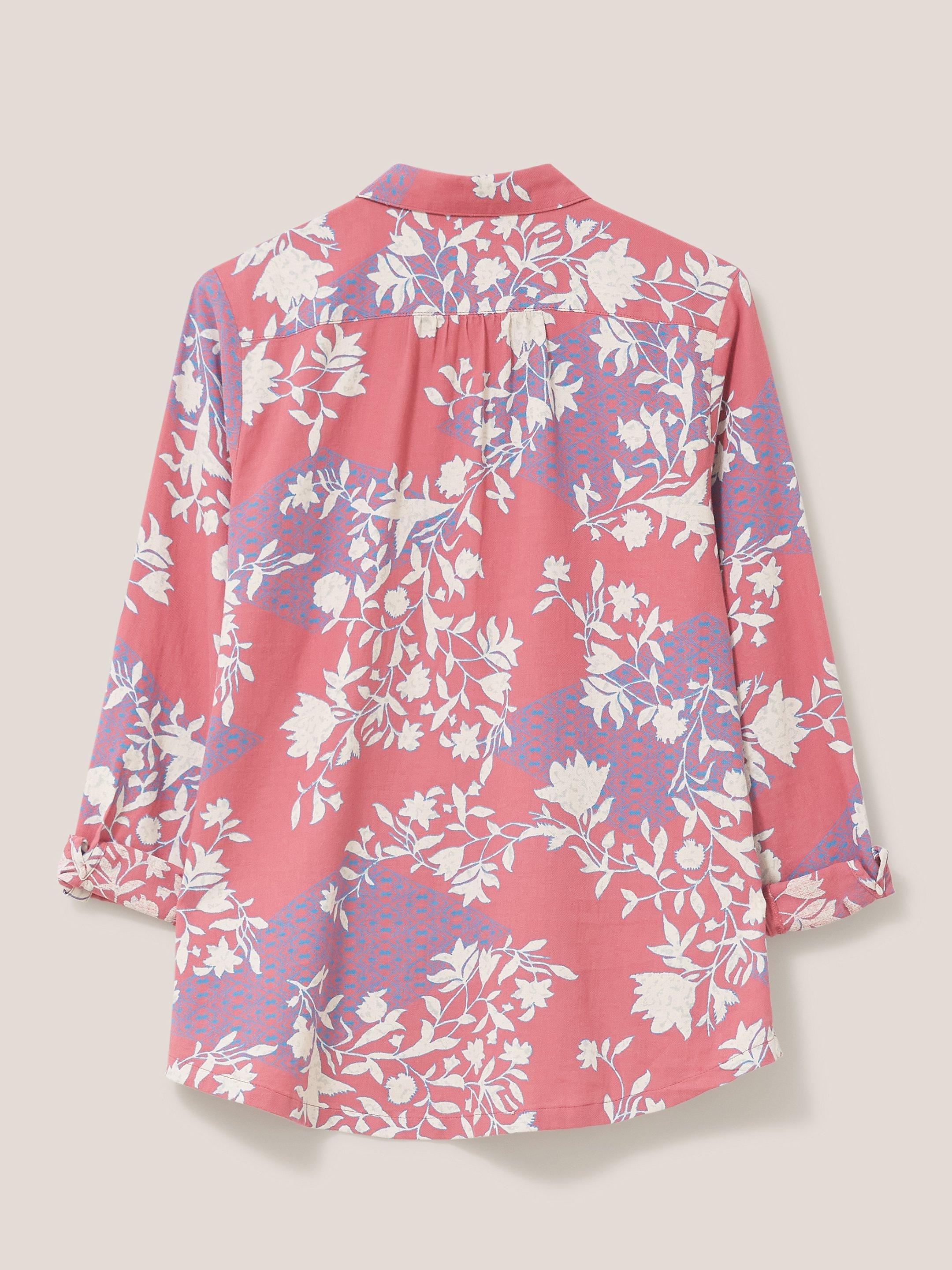 Sophie Organic Cotton Shirt in RED PR - FLAT BACK