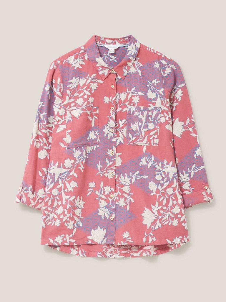 Sophie Organic Cotton Shirt in RED PR - FLAT FRONT