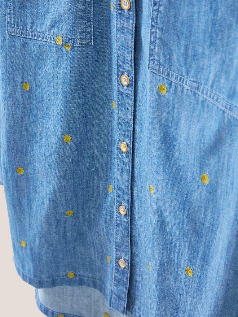 Embroidered Sophie Shirt in DENIM MLT - FLAT DETAIL
