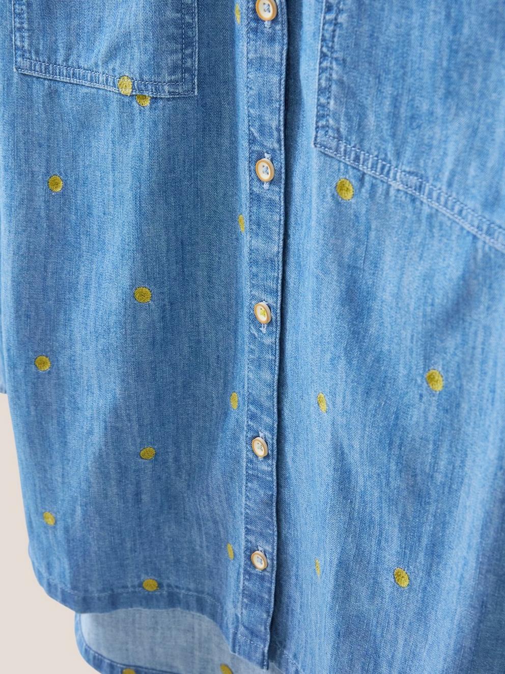 Embroidered Sophie Shirt in DENIM MLT - FLAT DETAIL