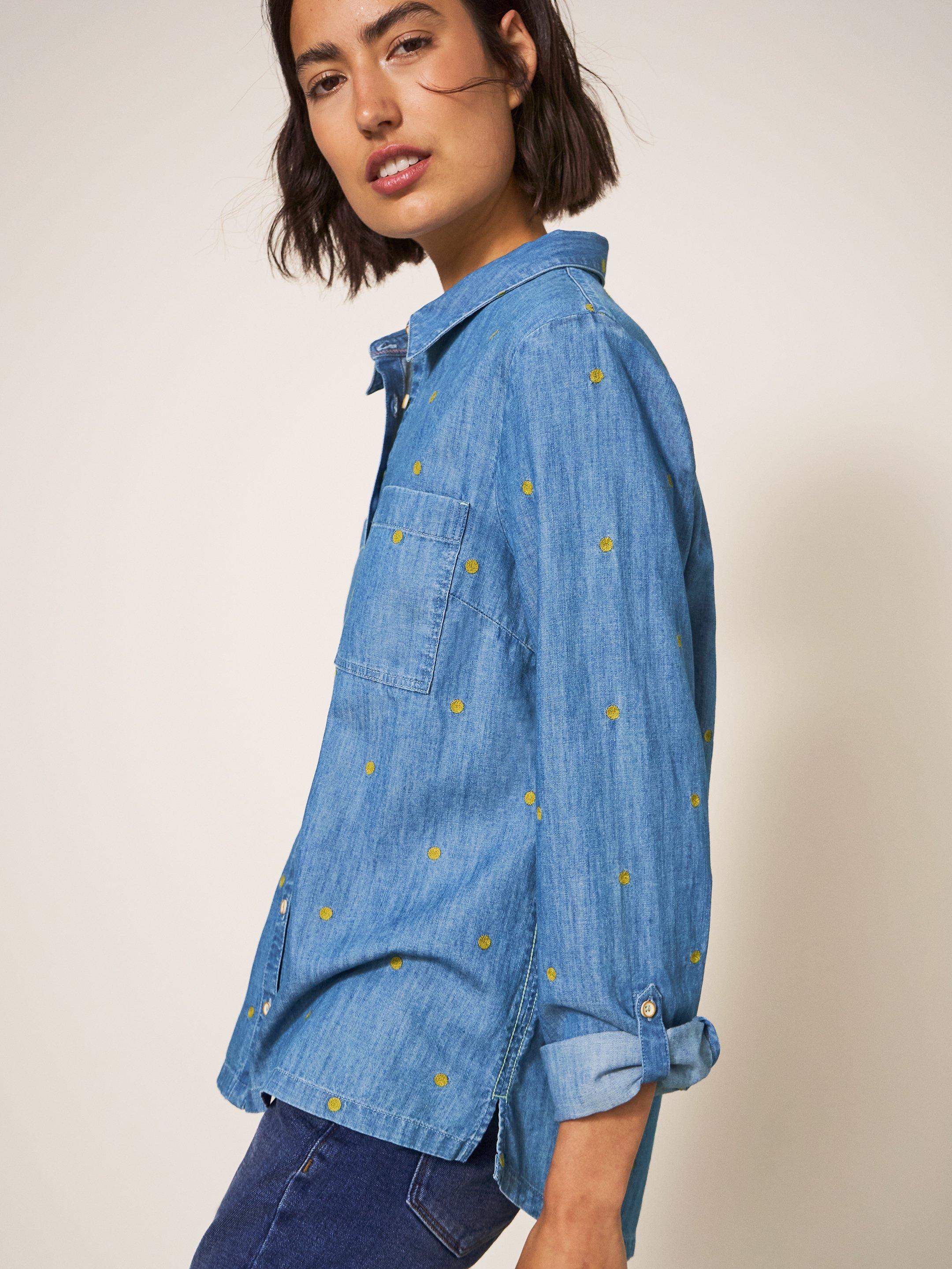Sophie Embroidered Shirt in DENIM MLT - LIFESTYLE