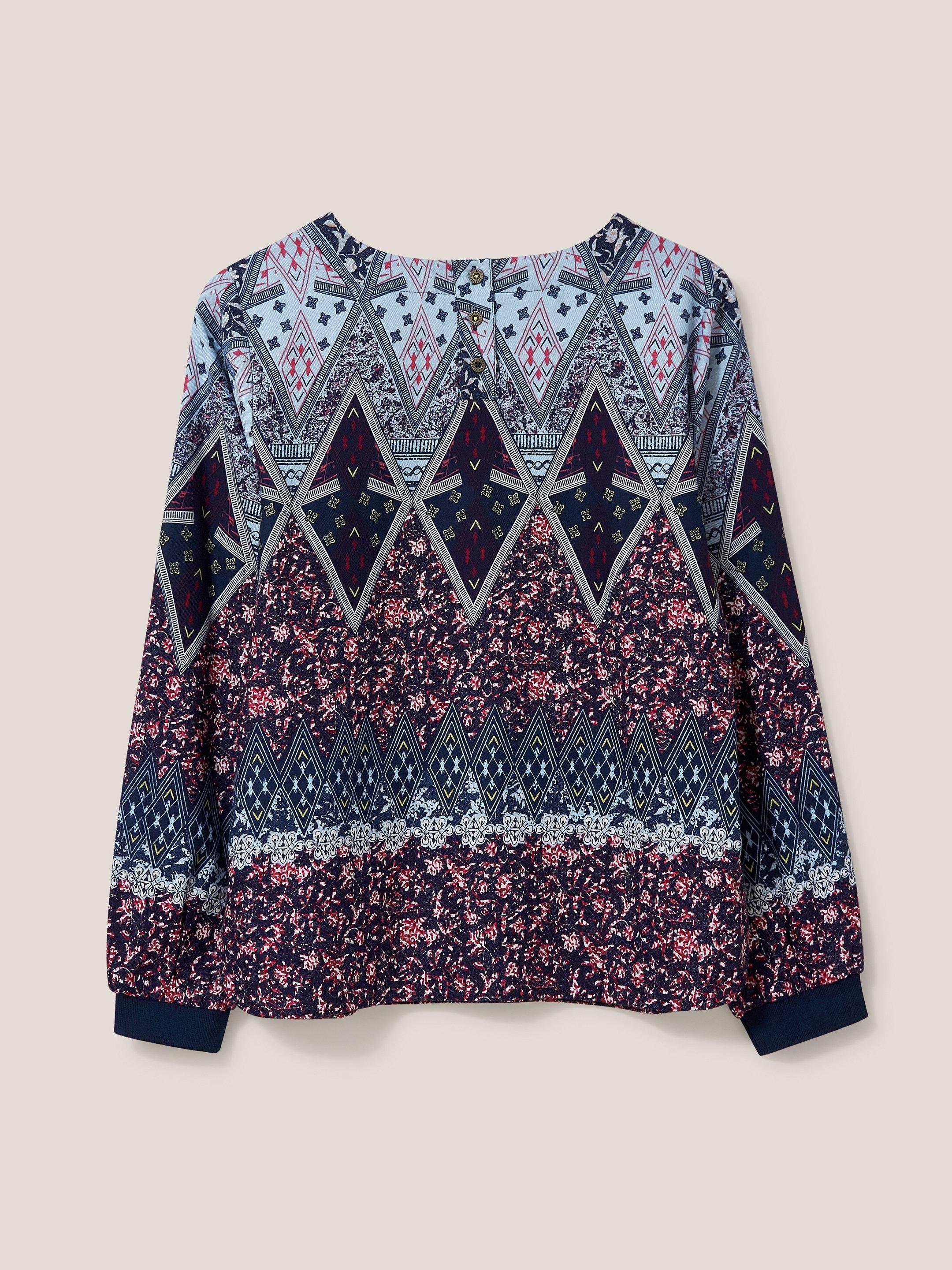 Mila Relaxed Fit Top in NAVY MULTI - FLAT BACK