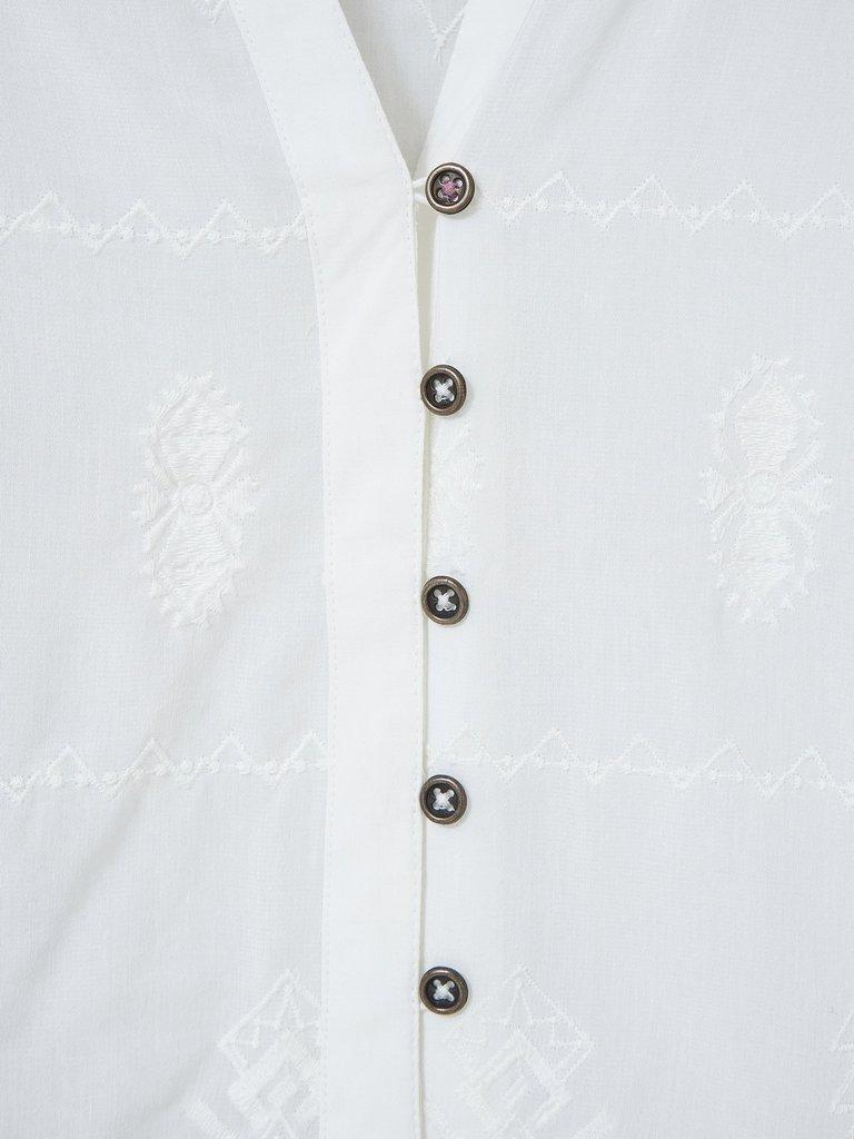 Kate Embroidered Casual Shirt in IVORY MLT - FLAT DETAIL