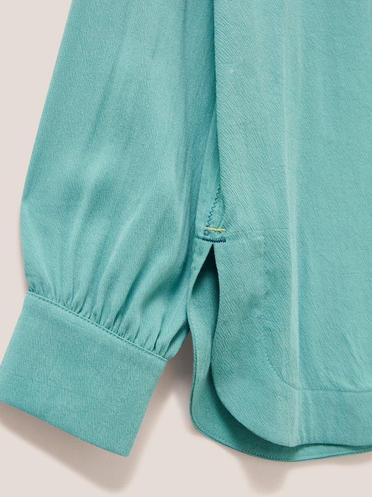 Ella Shirt in MID TEAL - FLAT DETAIL