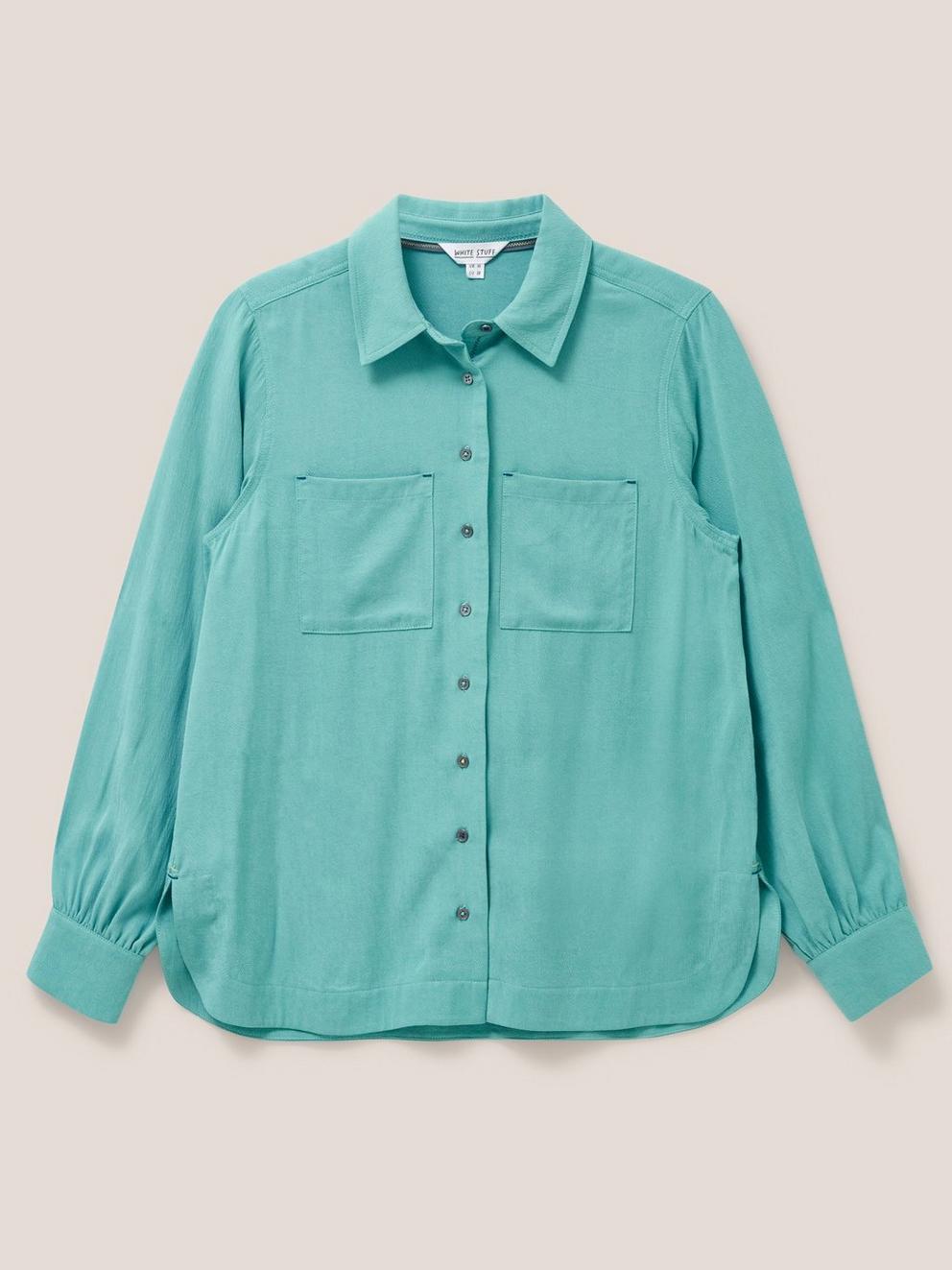 Ella Shirt in MID TEAL - FLAT FRONT