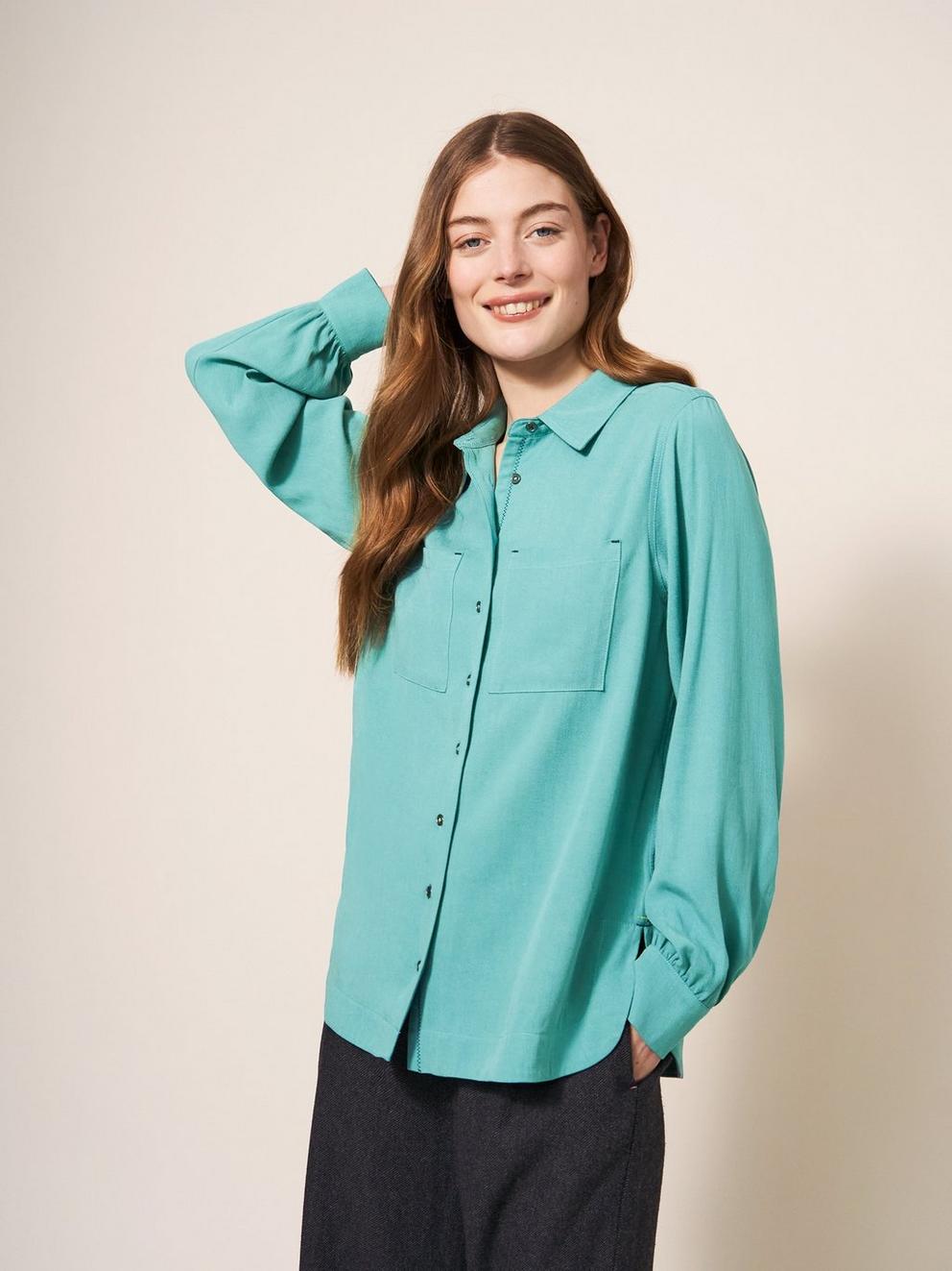 Ella Shirt in MID TEAL - LIFESTYLE