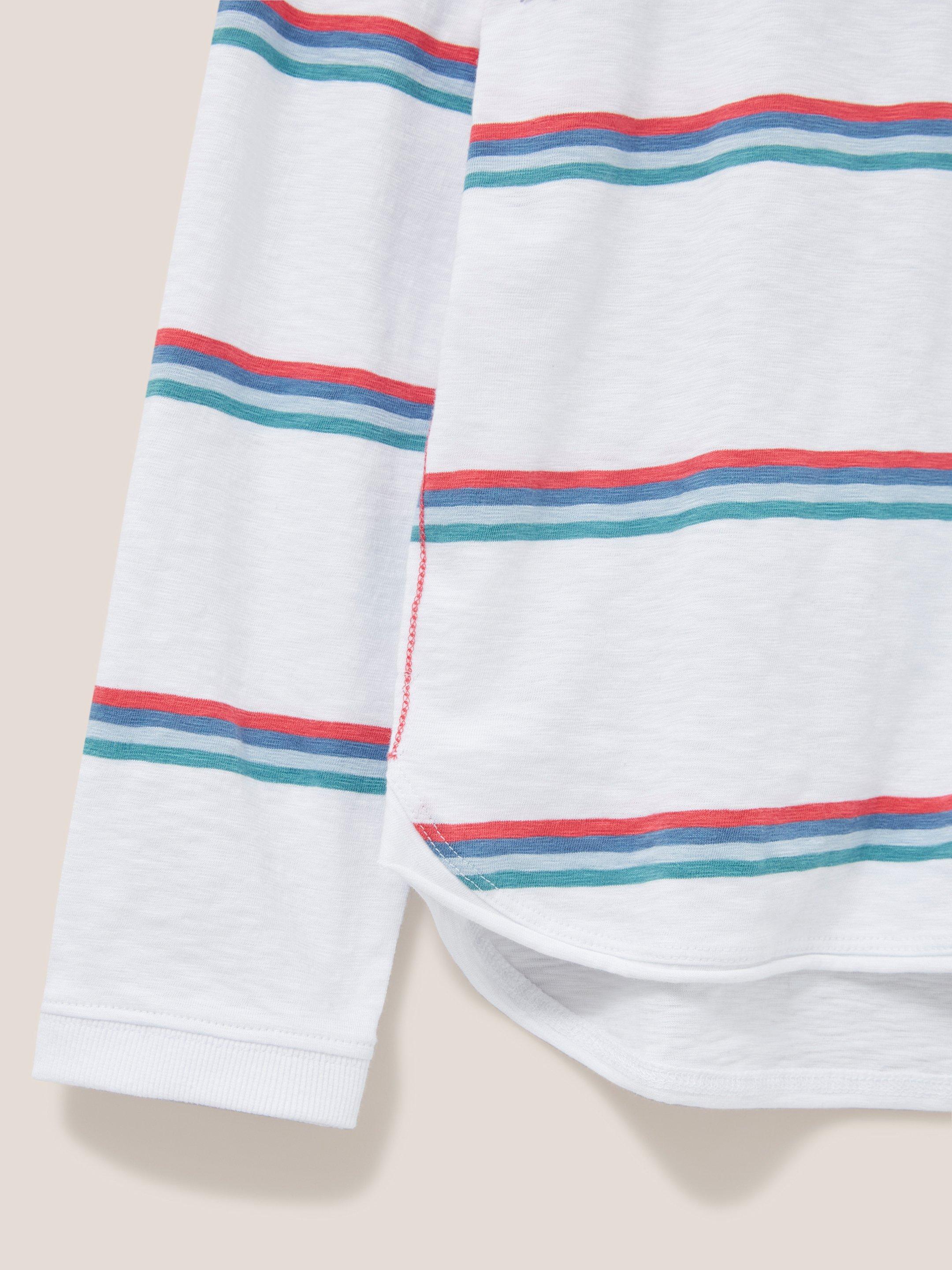 Cassie Stripe T-Shirt in WHITE MLT - FLAT DETAIL