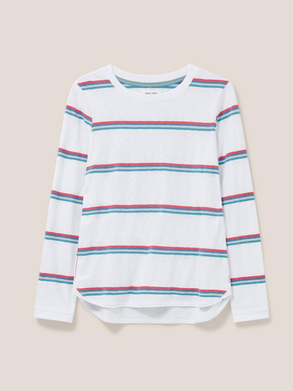 Cassie Stripe T-Shirt in WHITE MLT - FLAT FRONT