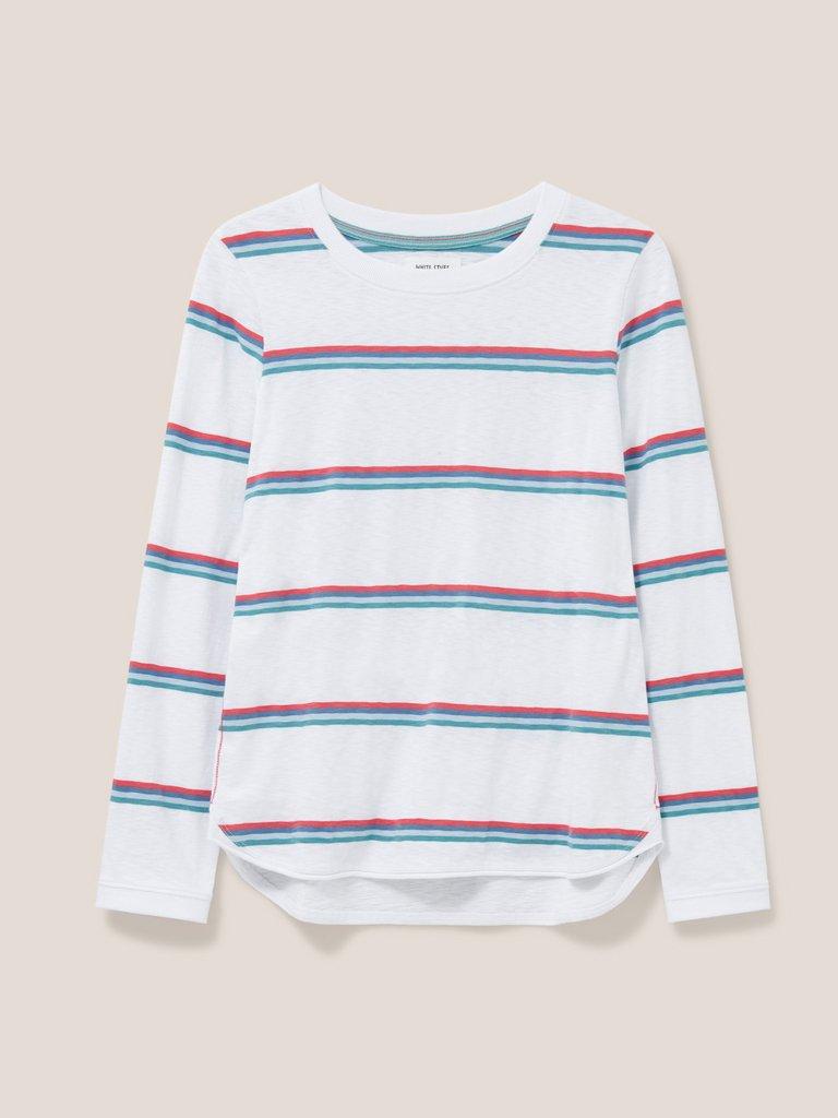 Cassie Stripe T-Shirt in WHITE MLT - FLAT FRONT