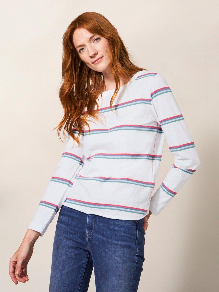 Lucky Brand Women's Multi-Stripe Thermal Shirt