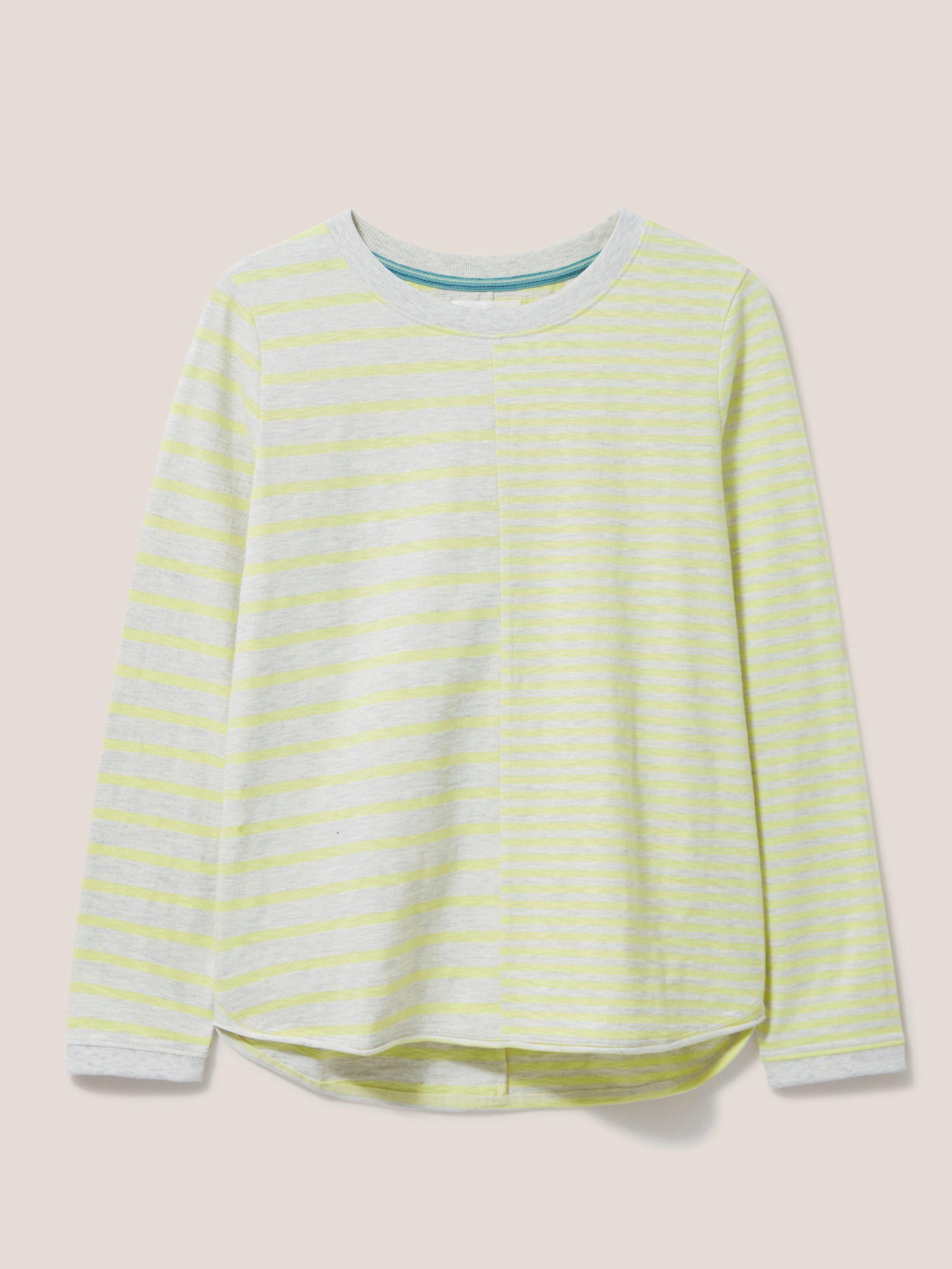 Cassie Stripe T-Shirt in YELLOW MLT - FLAT FRONT