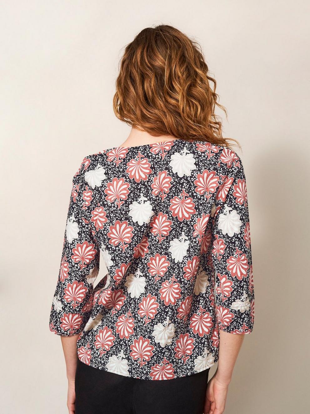 Rae Cotton Top in PINK PR - MODEL BACK