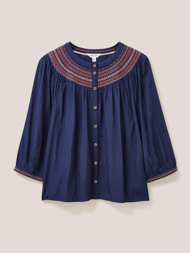 Hayley Embroidered Top in NAVY MULTI | White Stuff