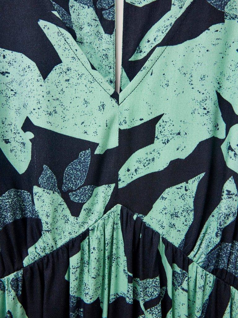 Lucy Eco Vero Midi Dress in GREEN MLT - FLAT DETAIL