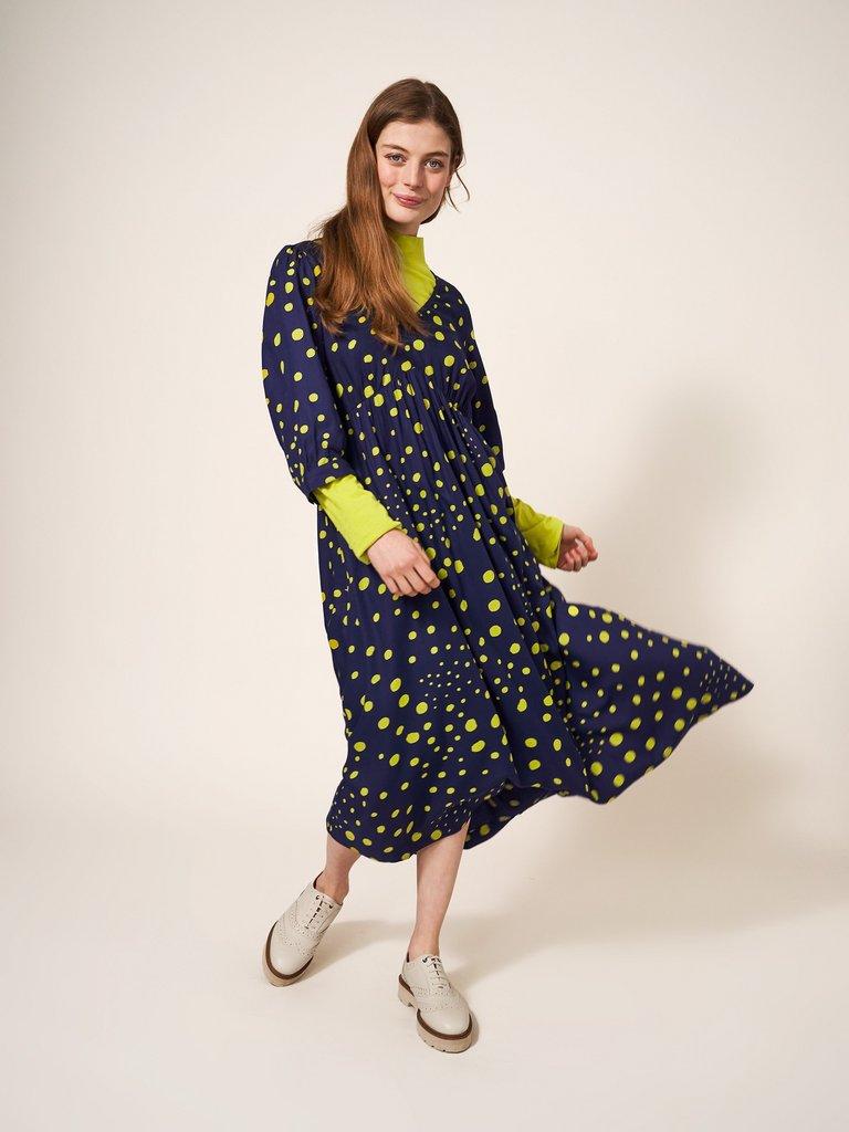 Lucy Eco Vero Midi Dress in NAVY MULTI - LIFESTYLE