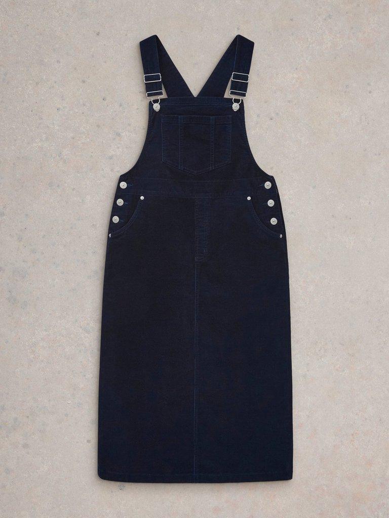 Lothbury Organic Denim Pinafore in MID DENIM