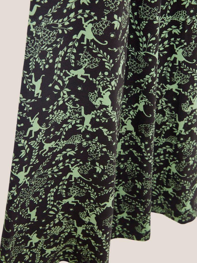 Madeline Jersey Dress in BLK MLT - FLAT DETAIL