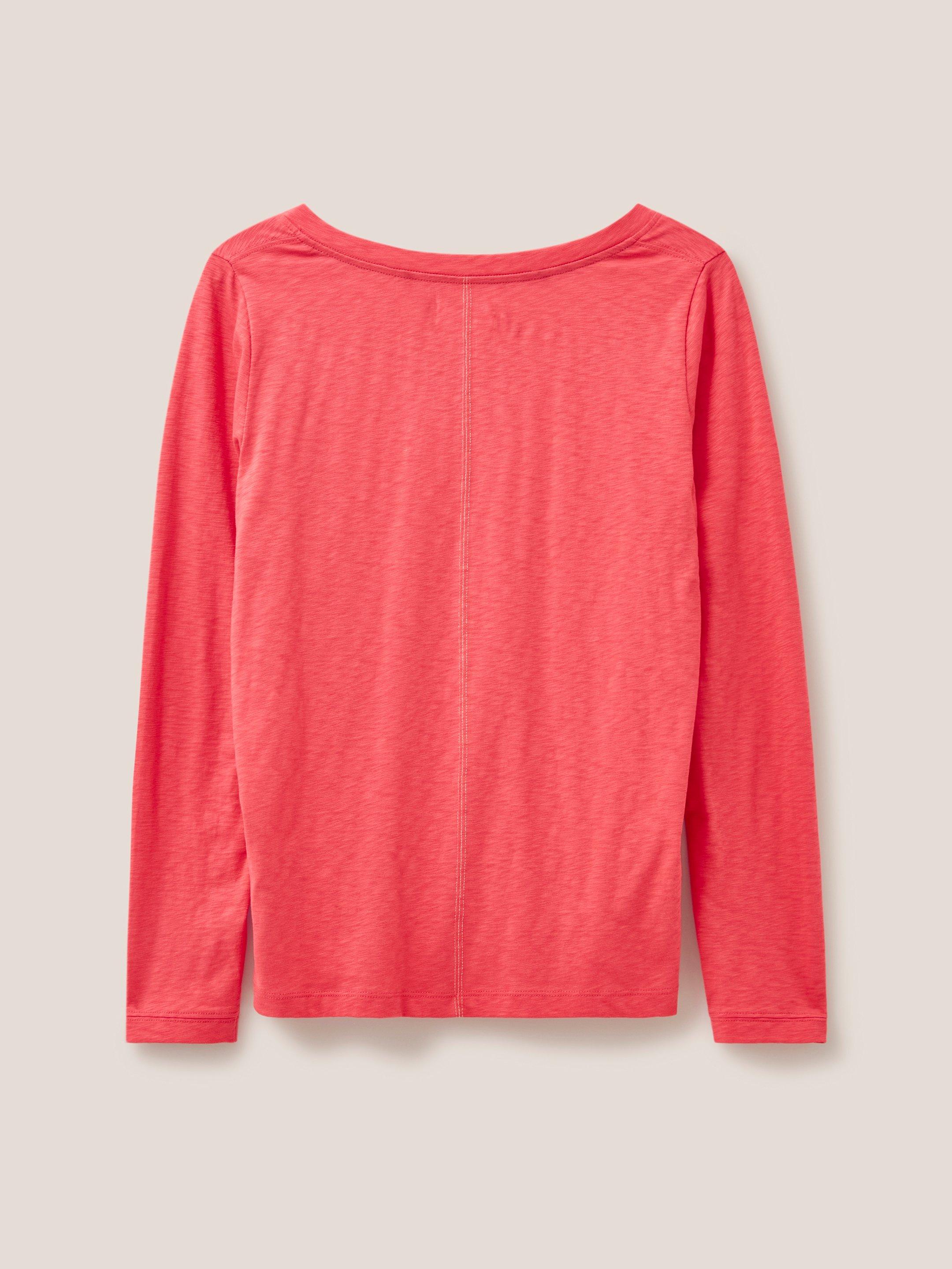 Nelly Long Sleeve T-Shirt in BRT PINK - FLAT BACK