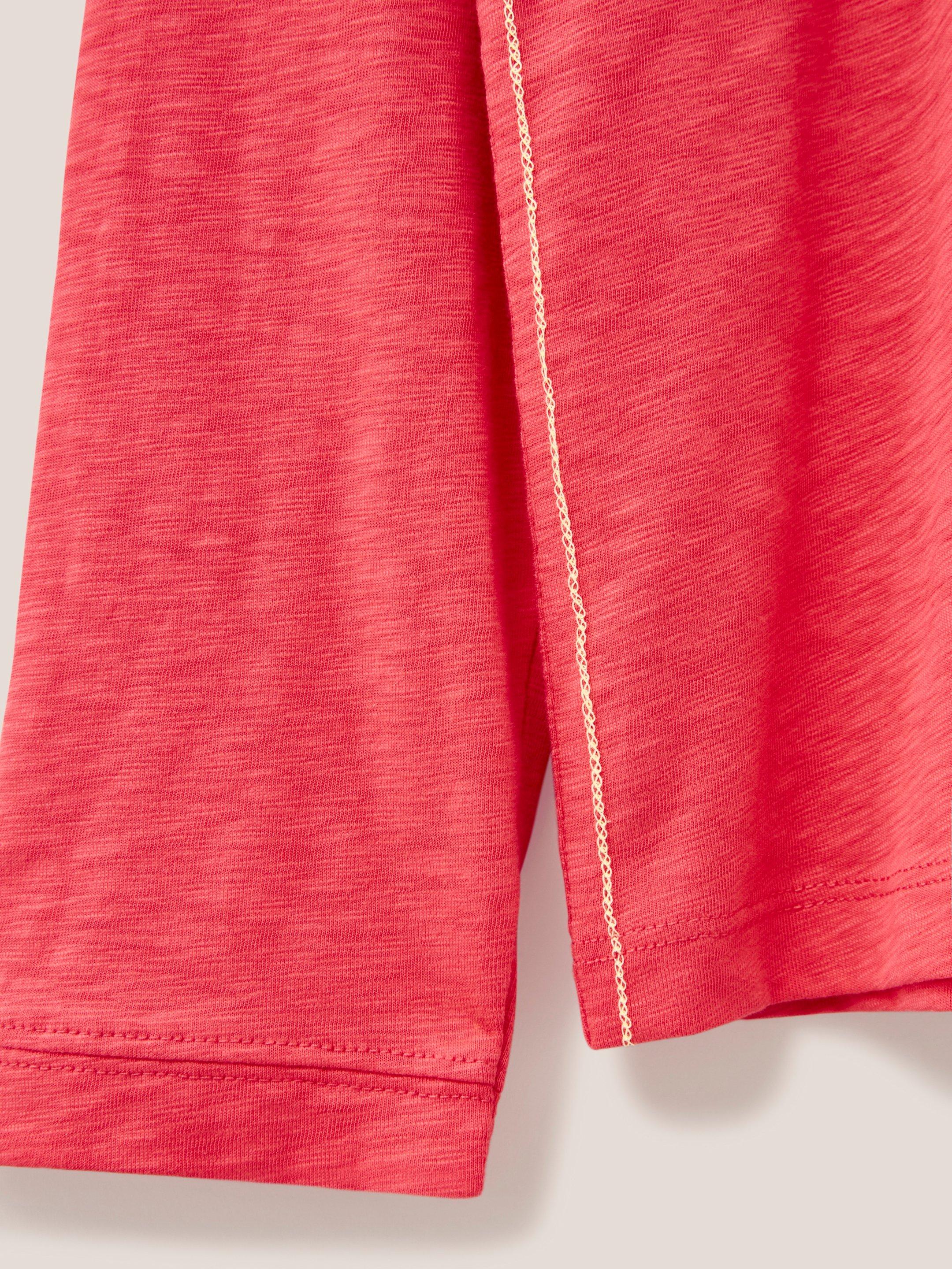 Nelly Long Sleeve T-Shirt in BRT PINK - FLAT DETAIL