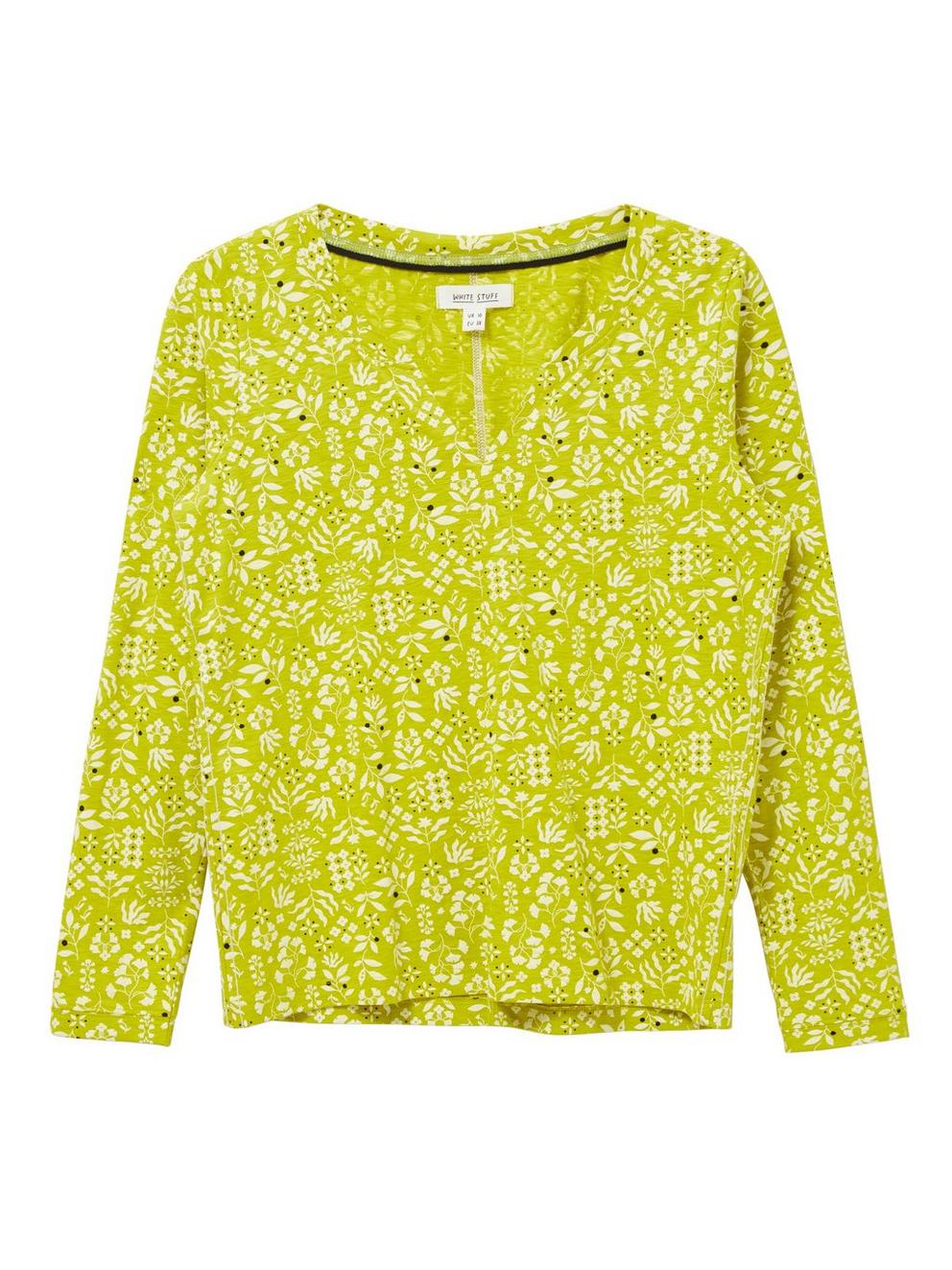 Nelly Long Sleeve T-Shirt in CHART PR - FLAT FRONT