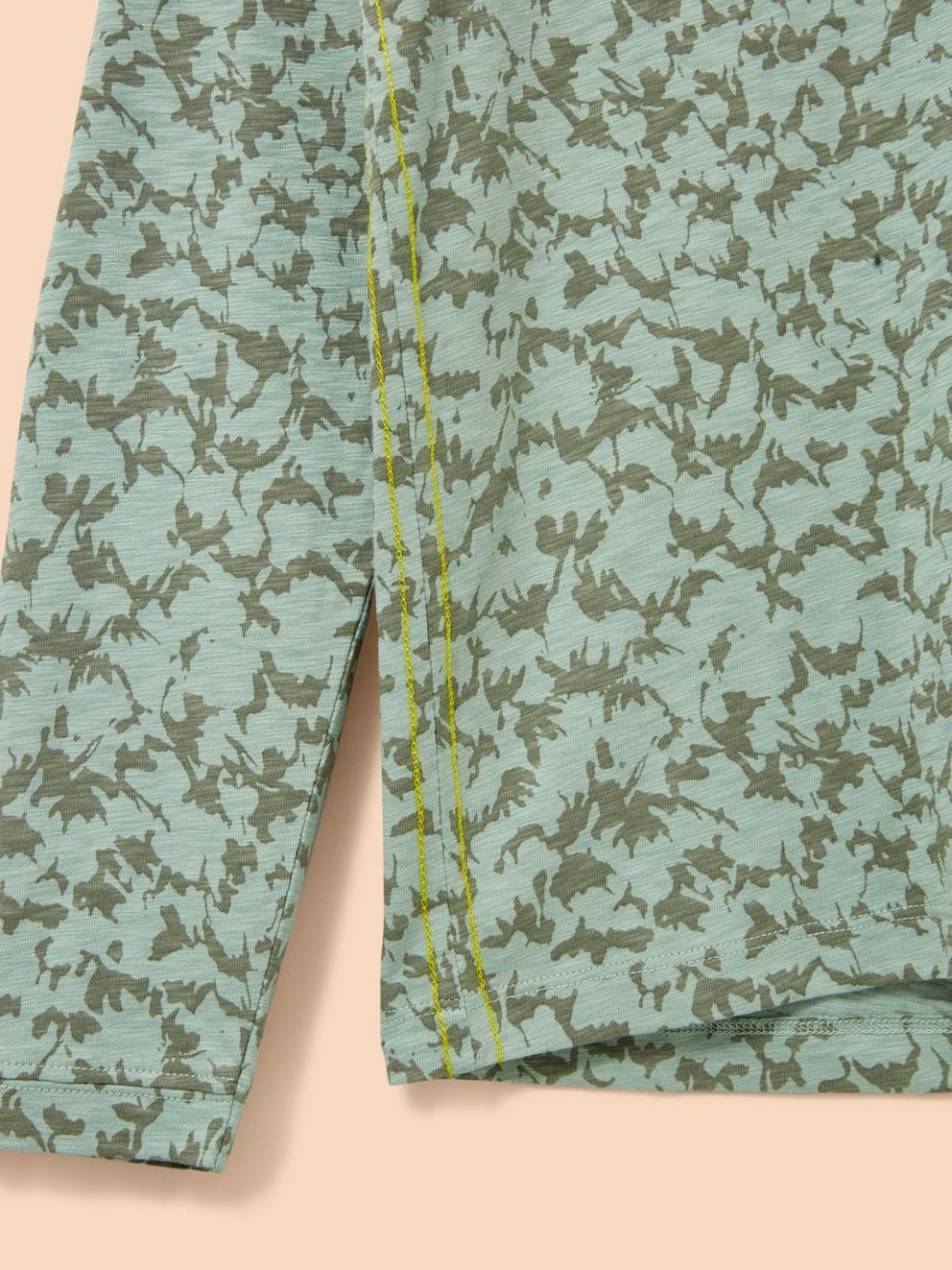 Nelly Long Sleeve T-Shirt in GREEN PR - FLAT DETAIL