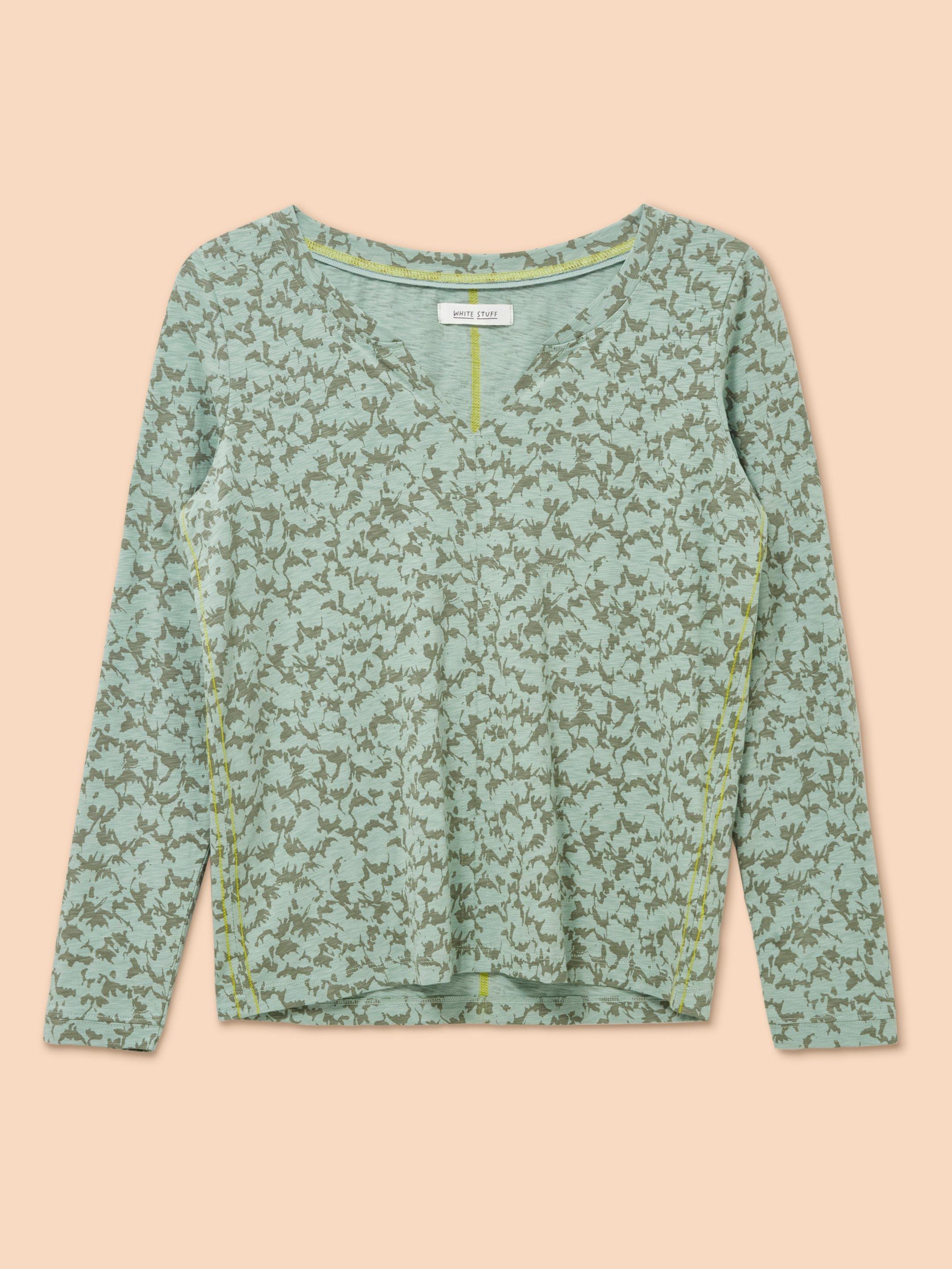 Nelly Long Sleeve T-Shirt in GREEN PR - FLAT FRONT