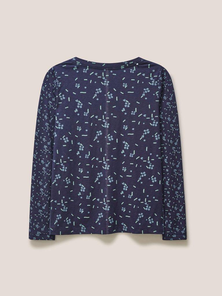 Nelly Long Sleeve T-Shirt in NAVY PR - FLAT BACK