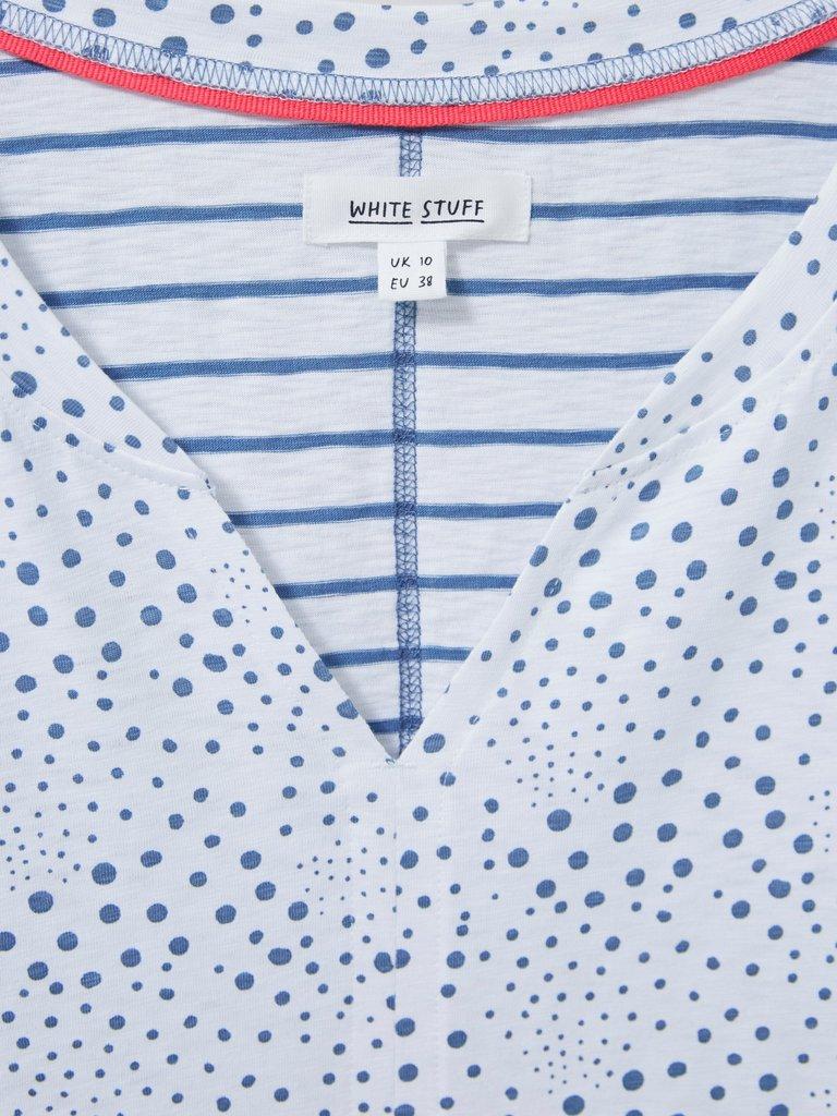 Nelly Long Sleeve T-Shirt in WHITE MLT - FLAT DETAIL