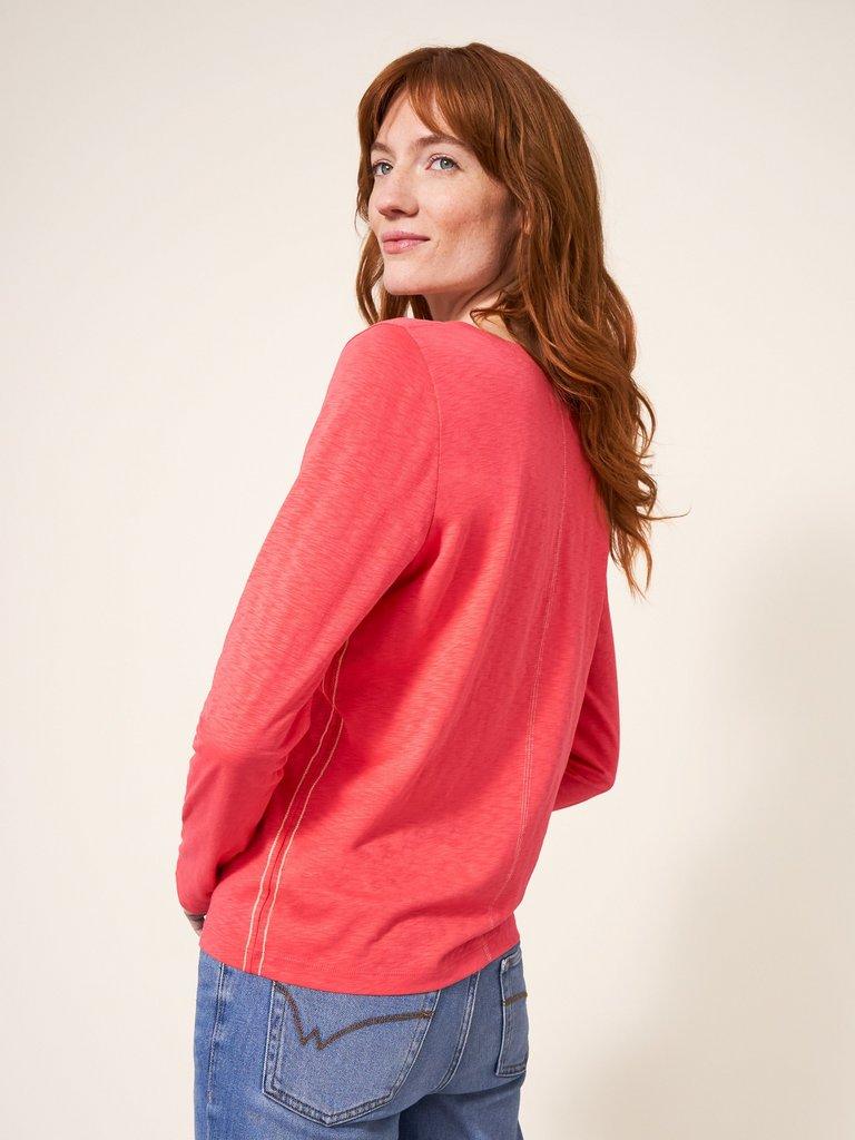 Nelly Long Sleeve T-Shirt in BRT PINK - undefined