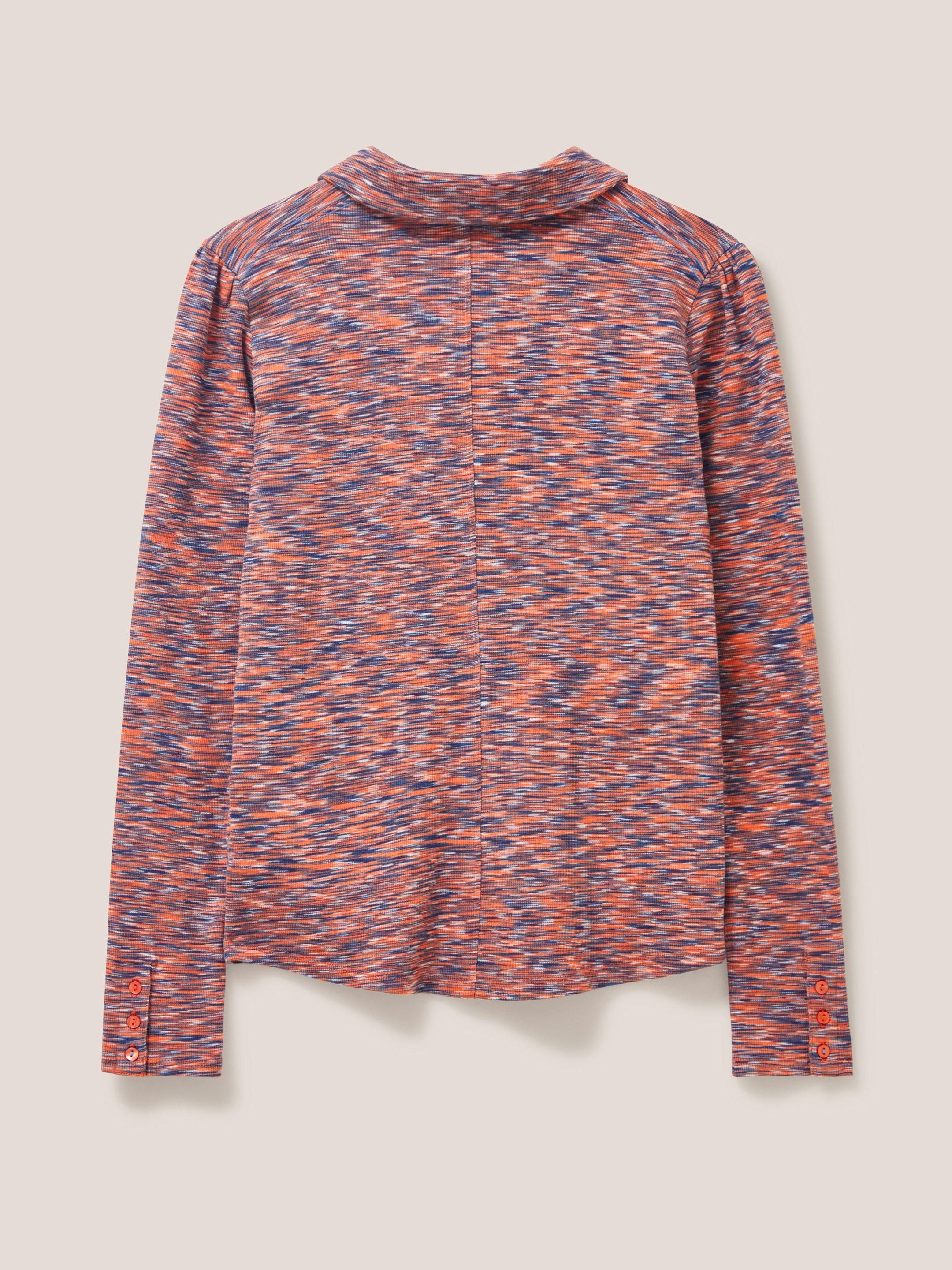 Rosie Ribbed Jersey Shirt in ORANGE MLT - FLAT BACK