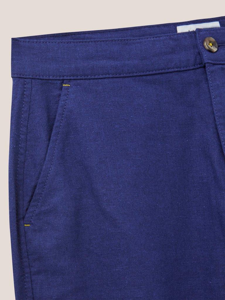 Linen Blend Short in DARK NAVY - FLAT DETAIL