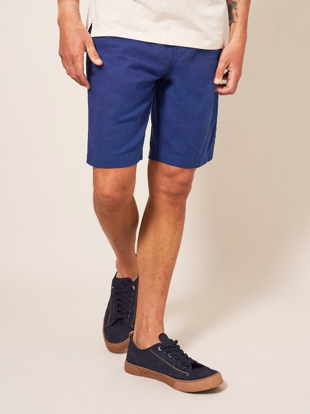 Linen Blend Short in DARK NAVY - LIFESTYLE