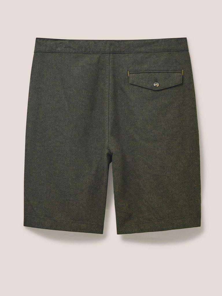 Linen Blend Short in KHAKI GRN - FLAT BACK