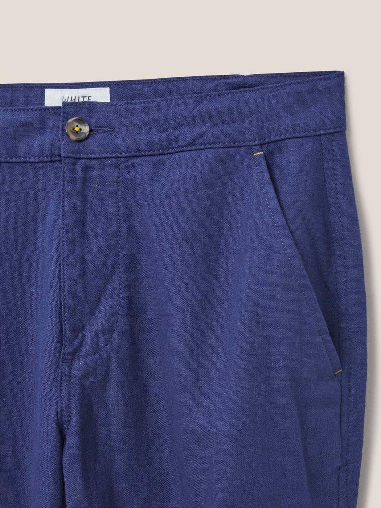 Linen Blend Trouser in DARK NAVY - FLAT DETAIL
