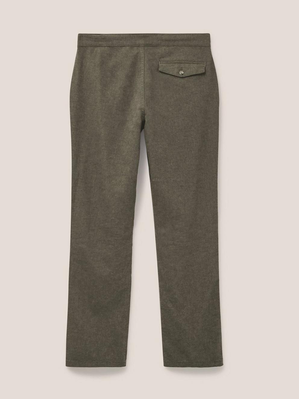 Blend Trouser Linen in KHAKI GRN - FLAT BACK