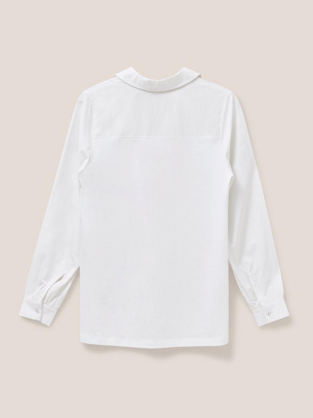 Fran Long Sleeve Shirt in BRIL WHITE - FLAT BACK