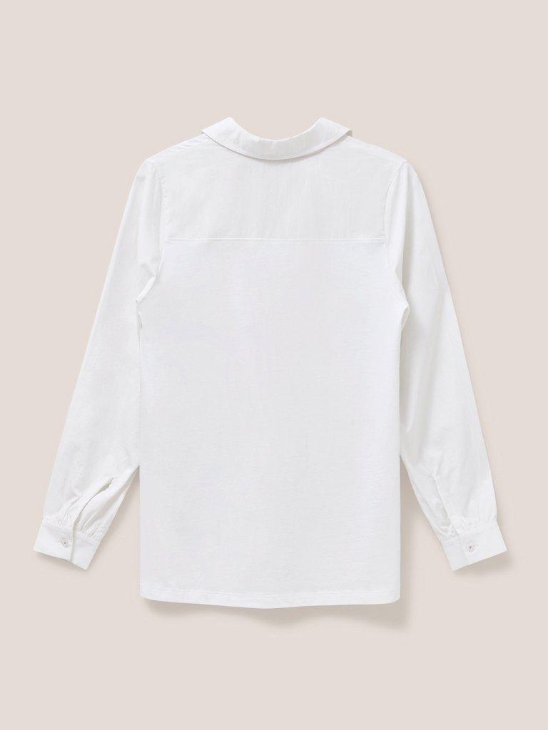 Fran Long Sleeve Shirt in BRIL WHITE - FLAT BACK